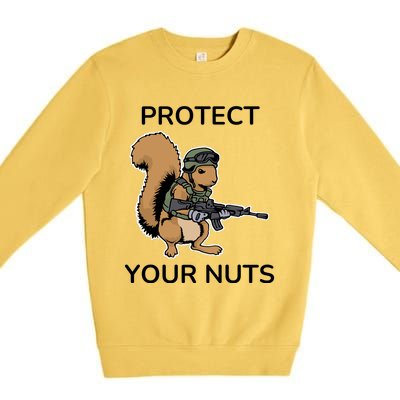 Protect Your Nuts Funny Squirrel Lover Premium Crewneck Sweatshirt