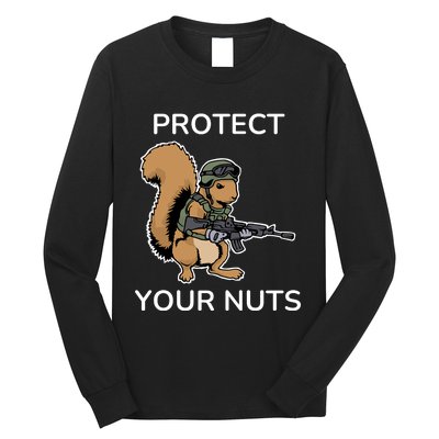 Protect Your Nuts Funny Squirrel Lover Long Sleeve Shirt