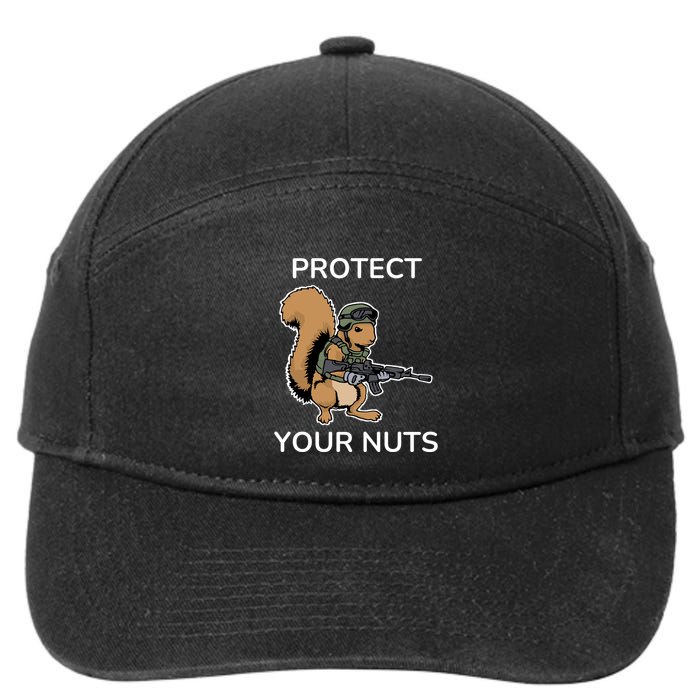 Protect Your Nuts Funny Squirrel Lover 7-Panel Snapback Hat