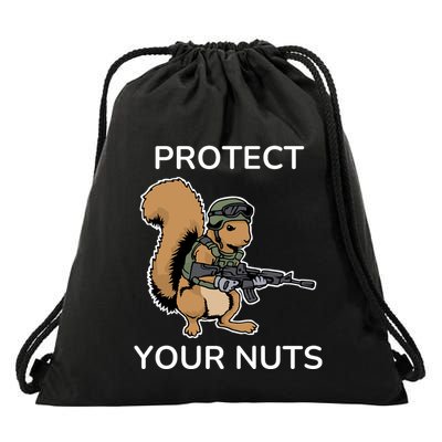 Protect Your Nuts Funny Squirrel Lover Drawstring Bag