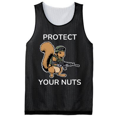 Protect Your Nuts Funny Squirrel Lover Mesh Reversible Basketball Jersey Tank