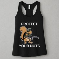 Protect Your Nuts Funny Squirrel Lover Womens Tank Top