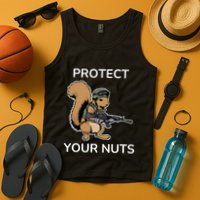 Protect Your Nuts Funny Squirrel Lover Tank Top
