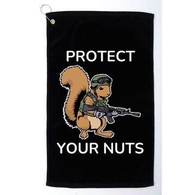 Protect Your Nuts Funny Squirrel Lover Golf Towel