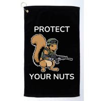 Protect Your Nuts Funny Squirrel Lover Golf Towel