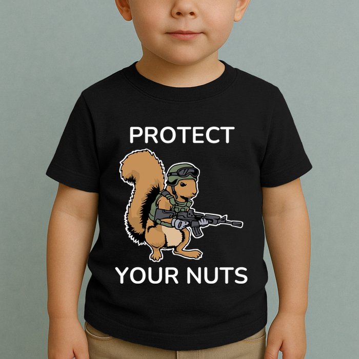 Protect Your Nuts Funny Squirrel Lover Toddler T-Shirt