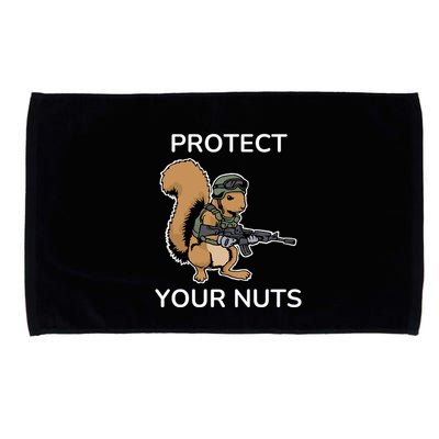 Protect Your Nuts Funny Squirrel Lover Microfiber Hand Towel