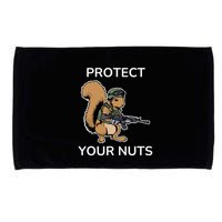 Protect Your Nuts Funny Squirrel Lover Microfiber Hand Towel