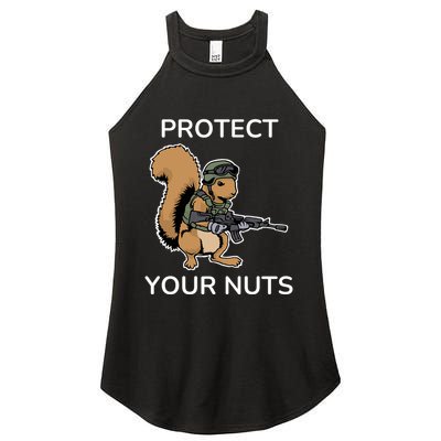 Protect Your Nuts Funny Squirrel Lover Women's Perfect Tri Rocker Tank