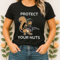 Protect Your Nuts Funny Squirrel Lover Womens T-Shirt