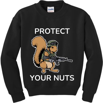 Protect Your Nuts Funny Squirrel Lover Kids Sweatshirt