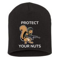 Protect Your Nuts Funny Squirrel Lover Short Acrylic Beanie