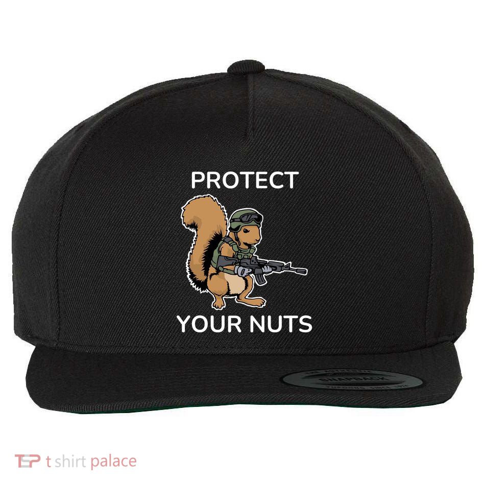 Protect Your Nuts Funny Squirrel Lover Wool Snapback Cap