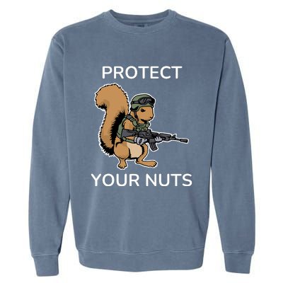 Protect Your Nuts Funny Squirrel Lover Garment-Dyed Sweatshirt