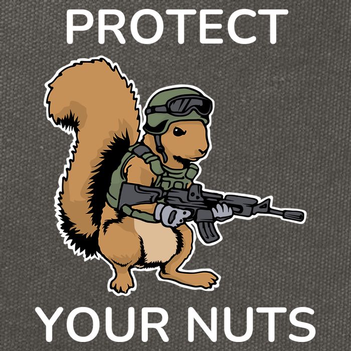 Protect Your Nuts Funny Squirrel Lover Cotton Canvas Backpack