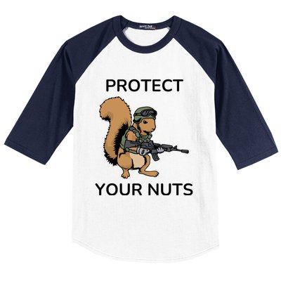 Protect Your Nuts Funny Squirrel Lover Baseball Sleeve Shirt