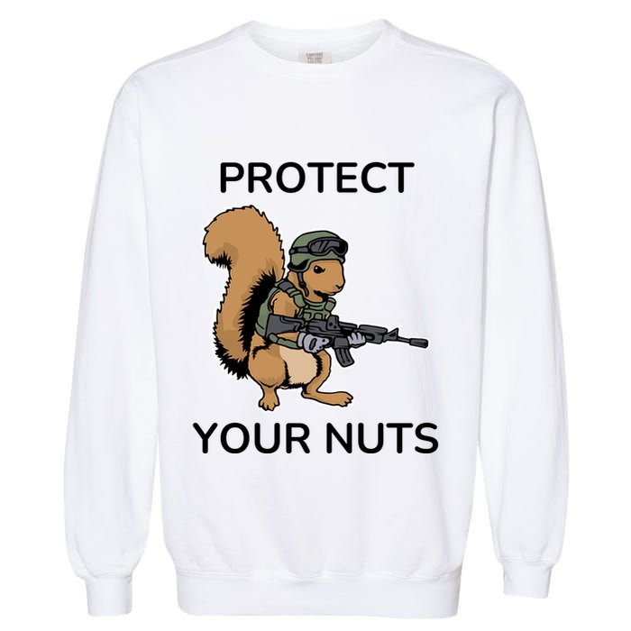 Protect Your Nuts Funny Squirrel Lover Garment-Dyed Sweatshirt