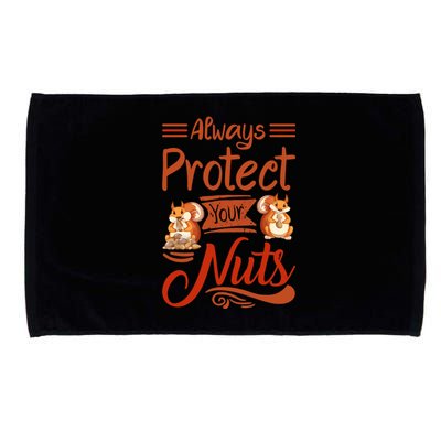 Protect Your Nuts Funny Squirrels Microfiber Hand Towel