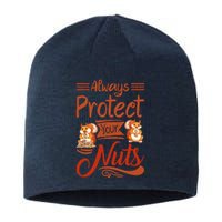 Protect Your Nuts Funny Squirrels Sustainable Beanie