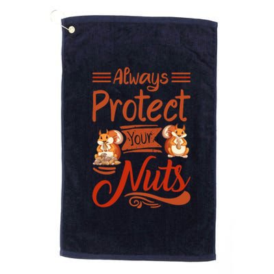 Protect Your Nuts Funny Squirrels Platinum Collection Golf Towel