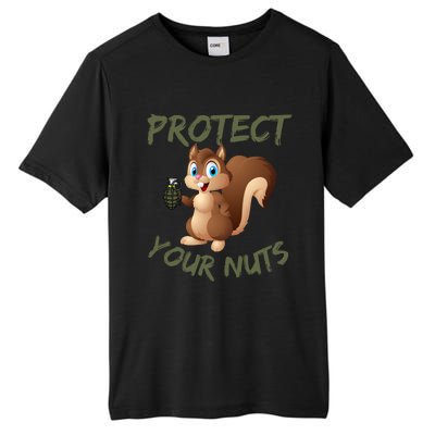 Protect Your Nuts Squirrel Inappropriate Adult Humor Gift Tall Fusion ChromaSoft Performance T-Shirt