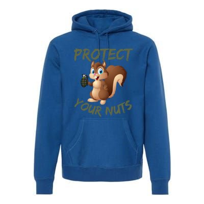 Protect Your Nuts Squirrel Inappropriate Adult Humor Gift Premium Hoodie