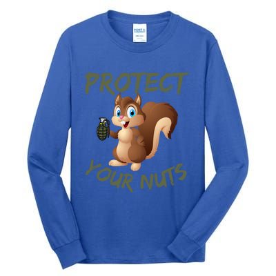 Protect Your Nuts Squirrel Inappropriate Adult Humor Gift Tall Long Sleeve T-Shirt