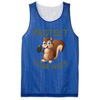 Protect Your Nuts Squirrel Inappropriate Adult Humor Gift Mesh Reversible Basketball Jersey Tank