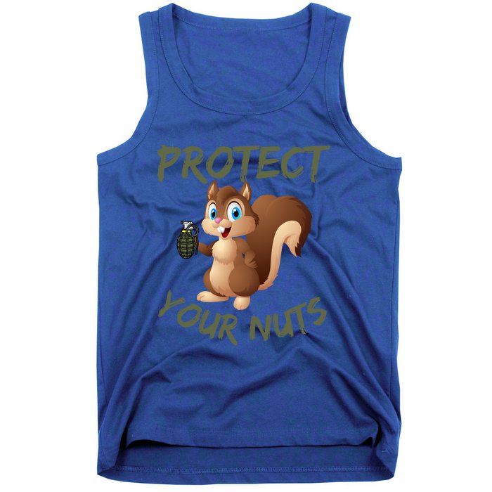 Protect Your Nuts Squirrel Inappropriate Adult Humor Gift Tank Top