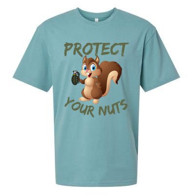 Protect Your Nuts Squirrel Inappropriate Adult Humor Gift Sueded Cloud Jersey T-Shirt