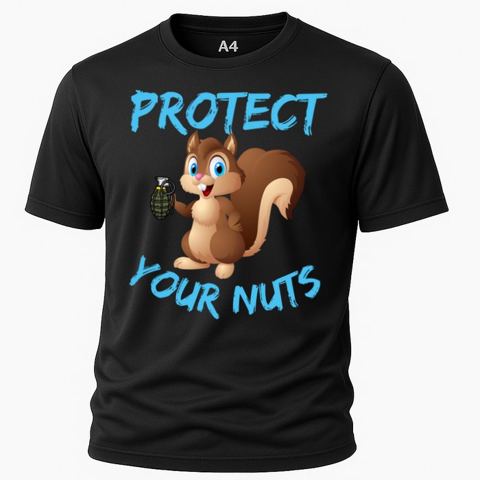 Protect Your Nuts Squirrel Inappropriate Adult Humor Gift Cooling Performance Crew T-Shirt