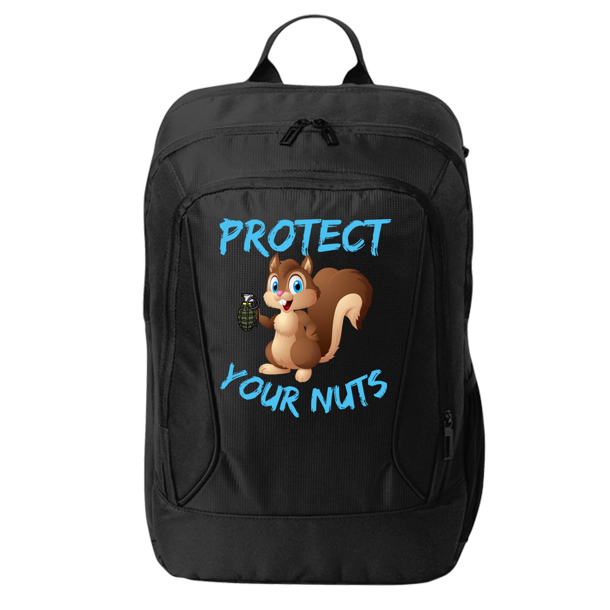 Protect Your Nuts Squirrel Inappropriate Adult Humor Gift City Backpack