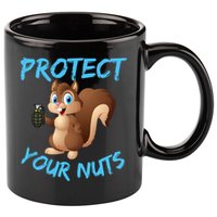 Protect Your Nuts Squirrel Inappropriate Adult Humor Gift 11oz C Handle Ceramic Mug
