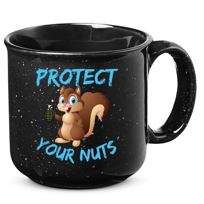 Protect Your Nuts Squirrel Inappropriate Adult Humor Gift 15oz Campfire Ceramic Mug