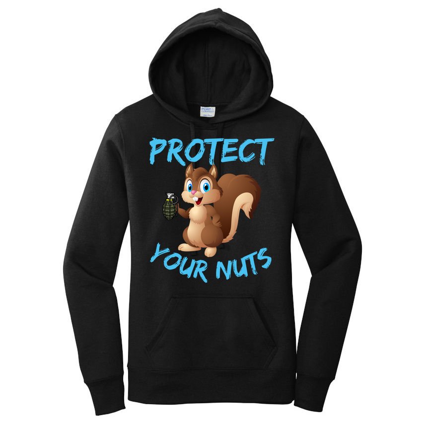 Protect Your Nuts Squirrel Inappropriate Adult Humor Gift Women's Pullover Hoodie