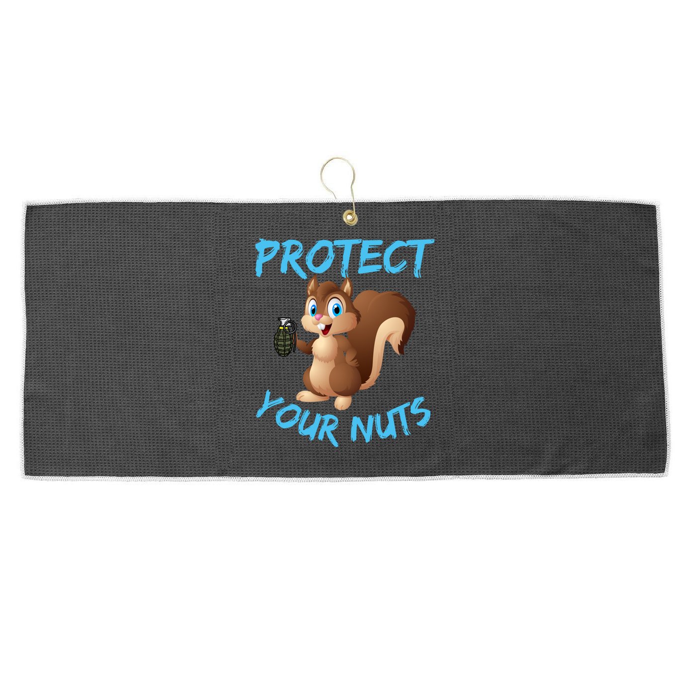 Protect Your Nuts Squirrel Inappropriate Adult Humor Gift Large Microfiber Waffle Golf Towel