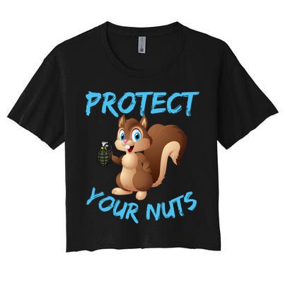 Protect Your Nuts Squirrel Inappropriate Adult Humor Gift Crop Top