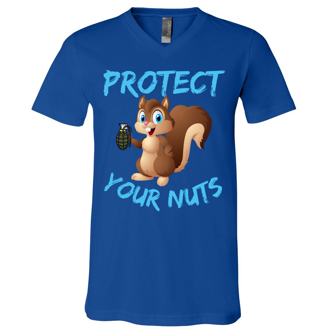 Protect Your Nuts Squirrel Inappropriate Adult Humor Gift V-Neck T-Shirt