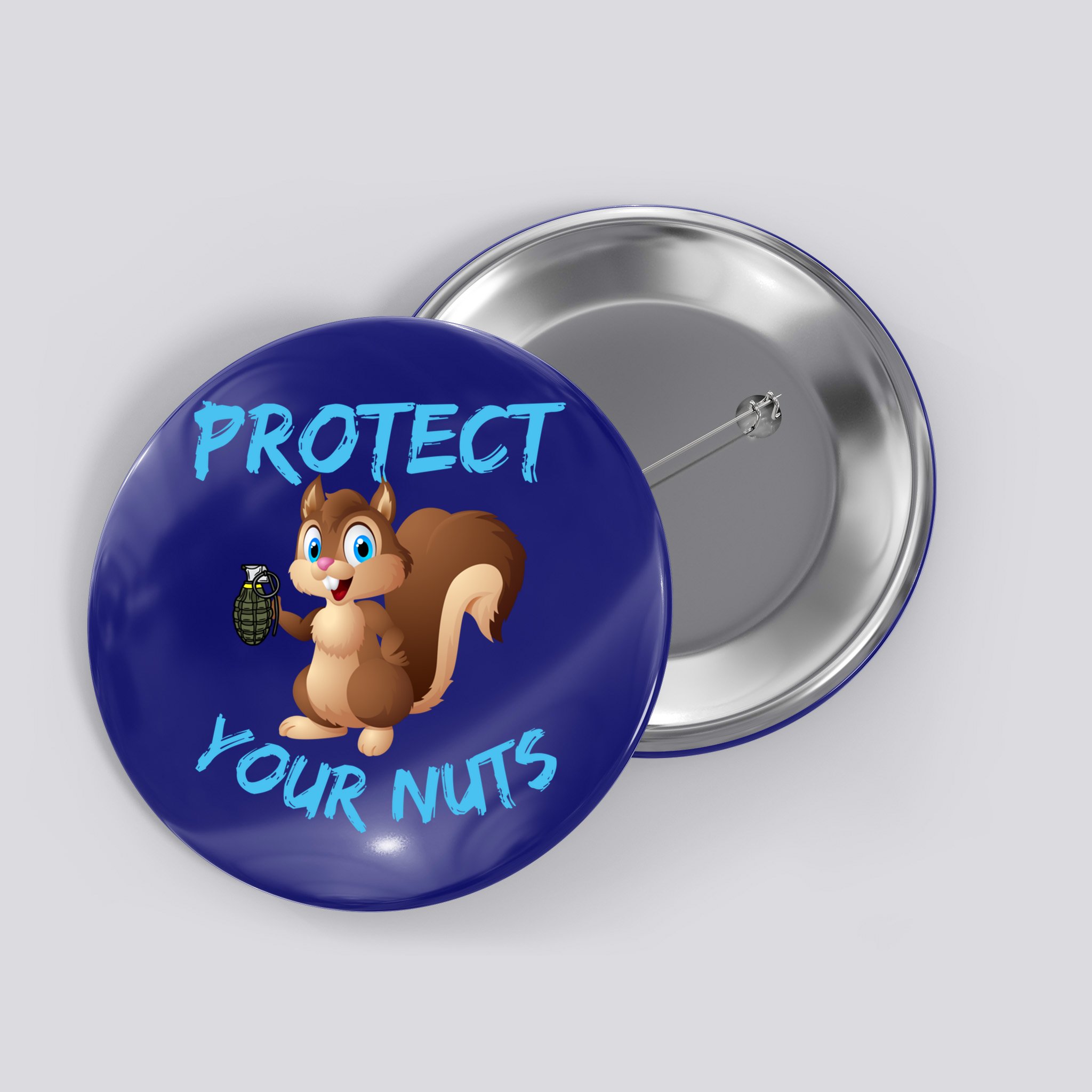 Protect Your Nuts Squirrel Inappropriate Adult Humor Gift Button