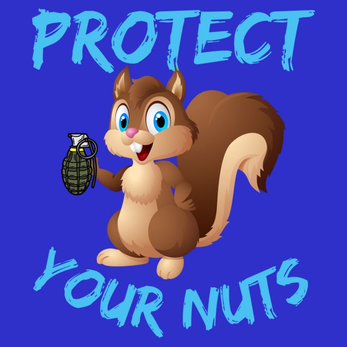Protect Your Nuts Squirrel Inappropriate Adult Humor Gift Button