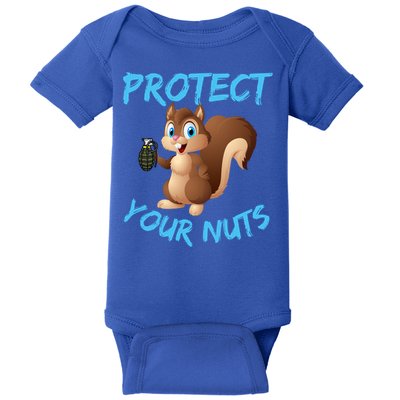 Protect Your Nuts Squirrel Inappropriate Adult Humor Gift Baby Bodysuit