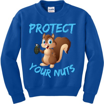 Protect Your Nuts Squirrel Inappropriate Adult Humor Gift Kids Sweatshirt