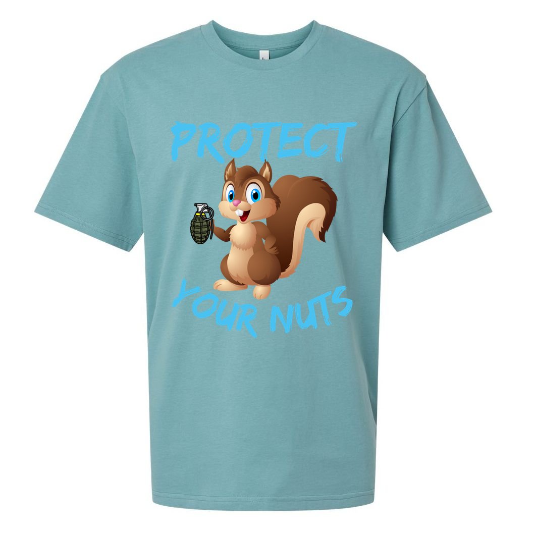 Protect Your Nuts Squirrel Inappropriate Adult Humor Gift Sueded Cloud Jersey T-Shirt