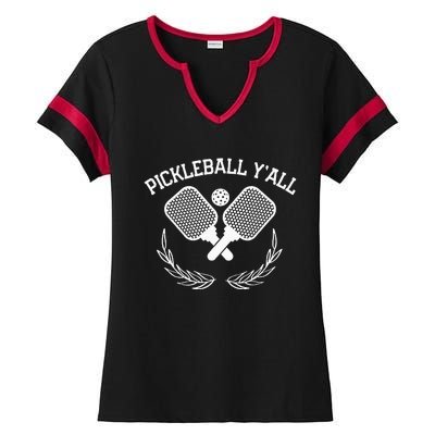 Pickleball Yall Ladies Halftime Notch Neck Tee