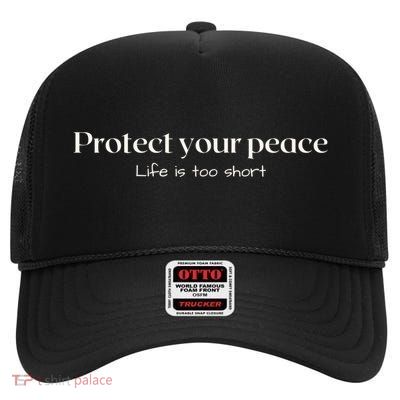 Protect your peace Pullover Hoodie High Crown Mesh Back Trucker Hat