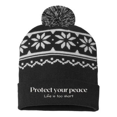 Protect your peace Pullover Hoodie USA-Made Snowflake Beanie