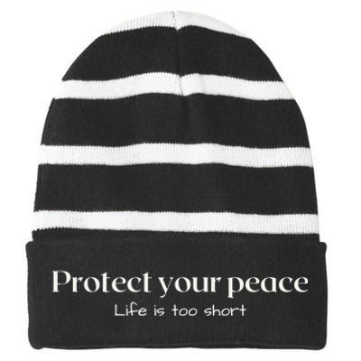 Protect your peace Pullover Hoodie Striped Beanie with Solid Band