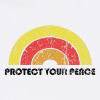 Protect Your Peace Mindful Yoga Vintage Rainbow Sun Boho Hip Toddler T-Shirt