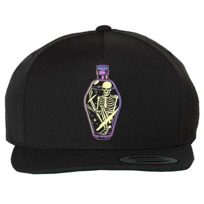 Pick Your Poison Pastel Goth Skeleton Potion Halloween Wool Snapback Cap