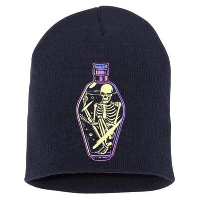 Pick Your Poison Pastel Goth Skeleton Potion Halloween Short Acrylic Beanie